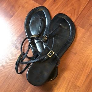Black leather Tory Burch sandals